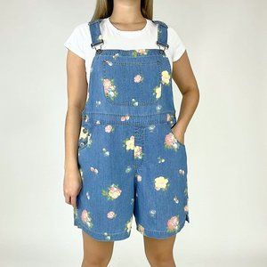 Adorable vintage floral overall shorts by Liz Claiborne!